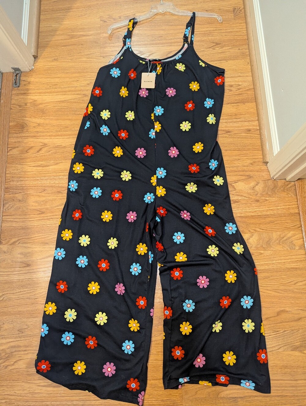Black Floral Wide-Leg Jumpsuit